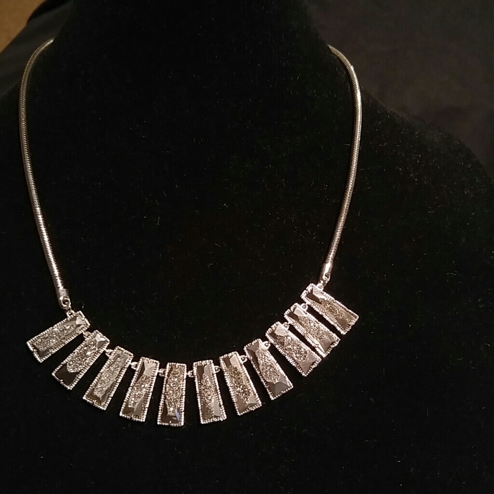 Kendra Scott Angelina Platinum Drusy Necklace